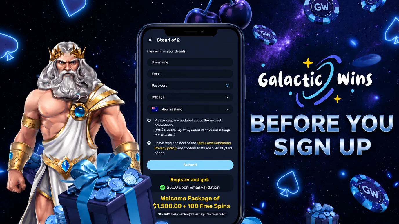 What to know before you sign up at Galactic Wins